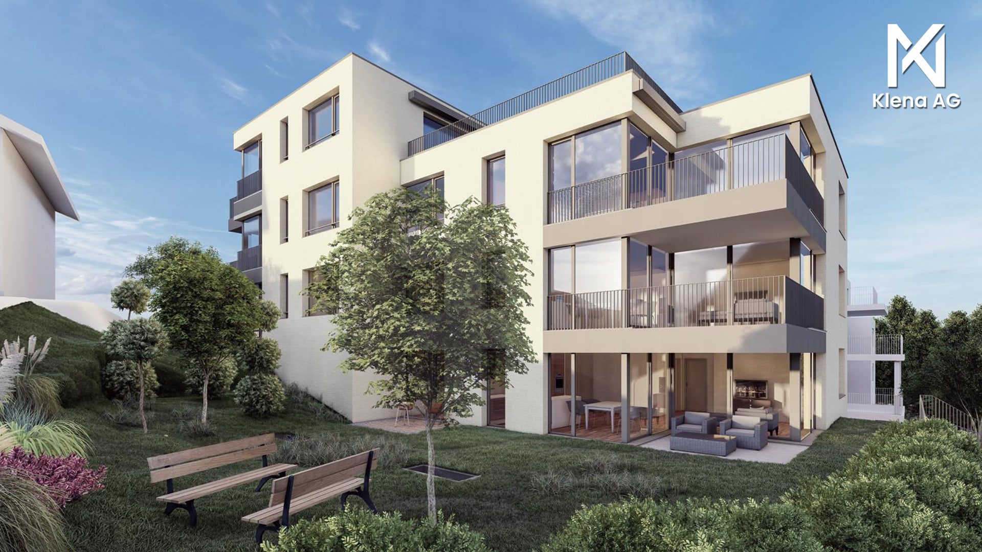 Aussenansicht Visualisierung MFH in Winkelstrasse 26, 5734 Reinach