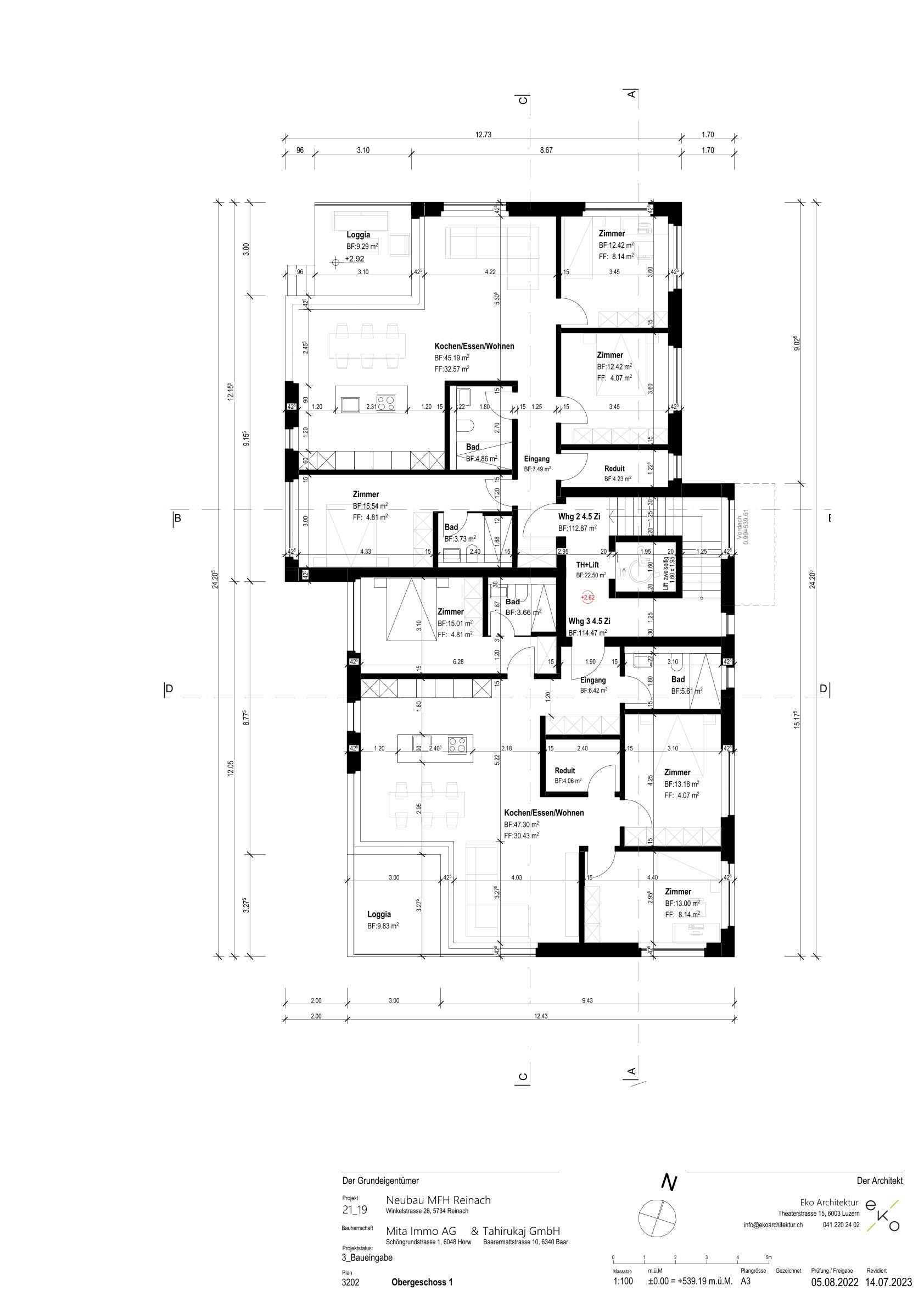 Plan Neubau MFH Reinach