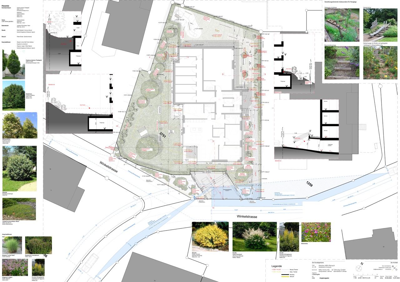 Umgebungsplan Neubau MFH Reinach