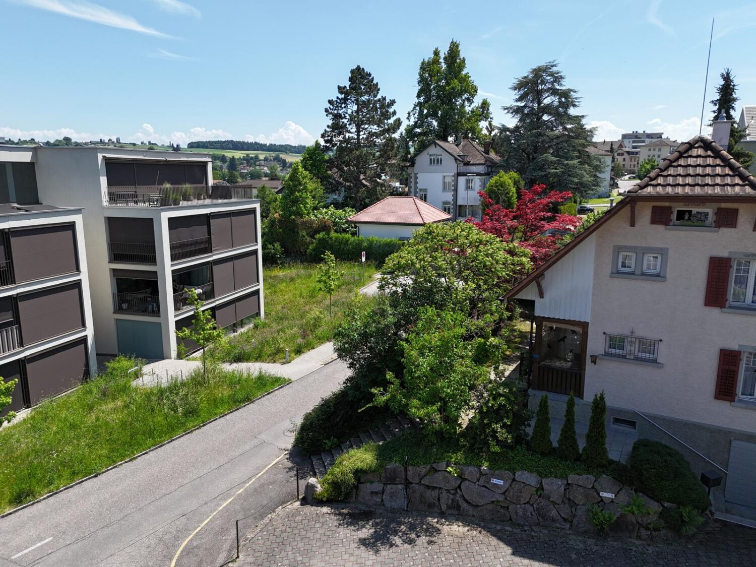 Plattenstrasse 46 Aussicht Dacheinschnitt