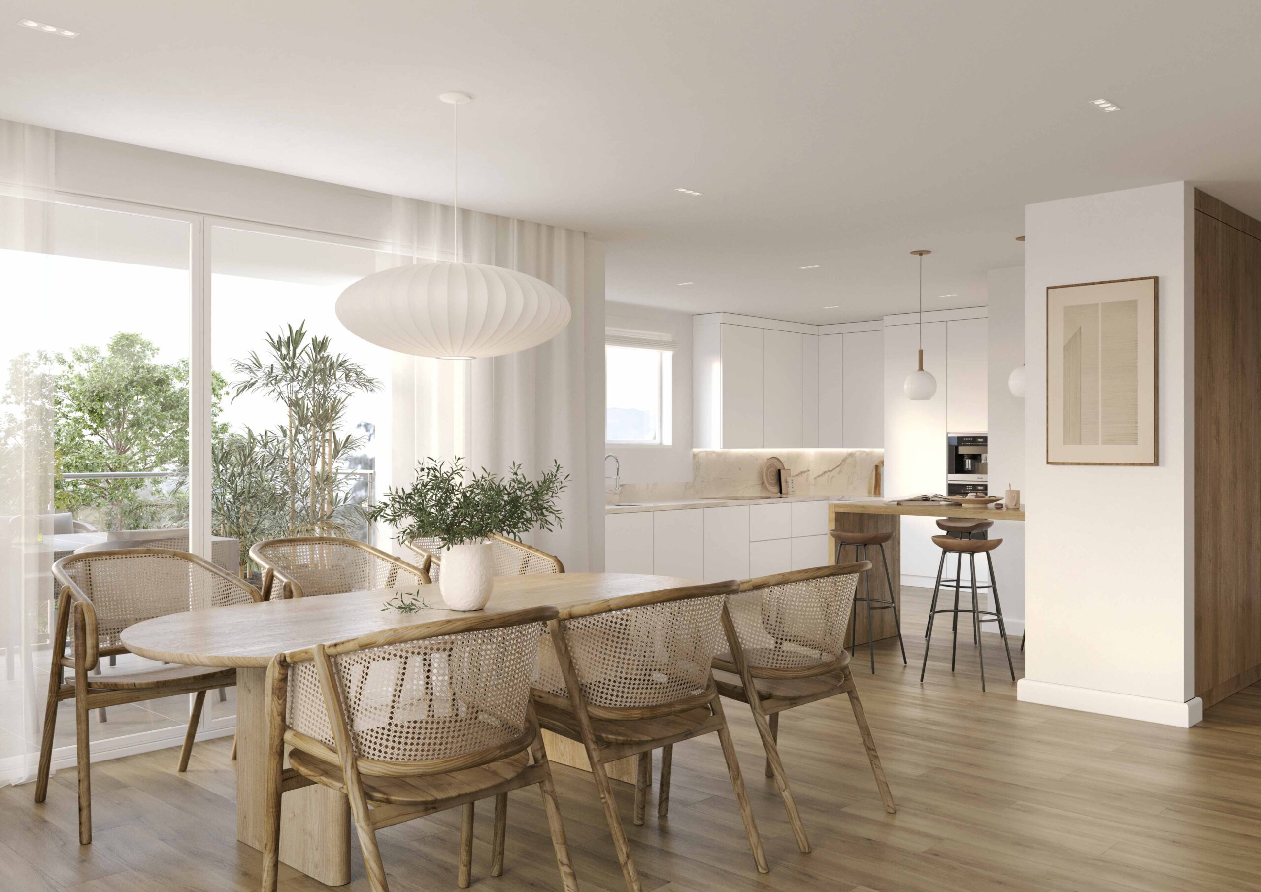 Visualisierung 4.5 Zimmer Wohnung in Gigerstrasse 8, 5734 Reinach, Wohnzimmer und Küche