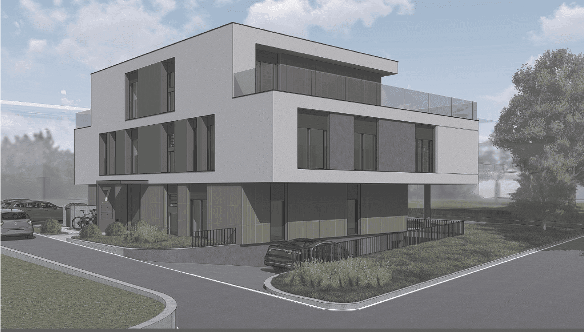 Neubau MFH Visualisierung Aussenansicht